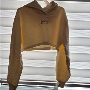 Zara Cream Cropped Hoodie